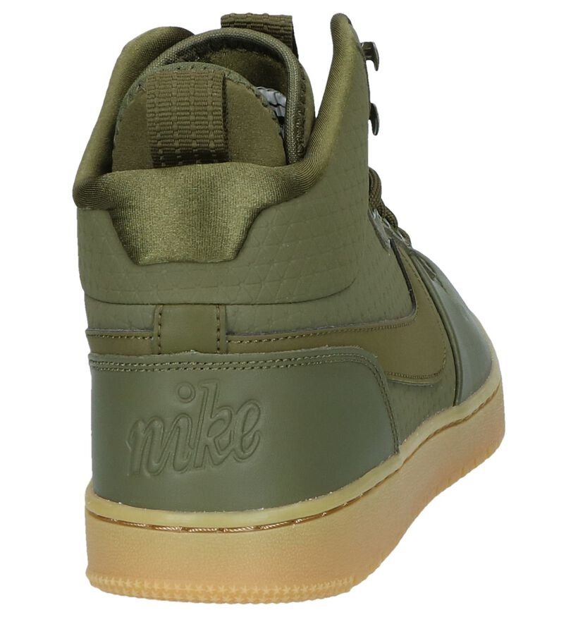 Nike Ebernon Baskets hautes en Vert kaki en cuir (234897)