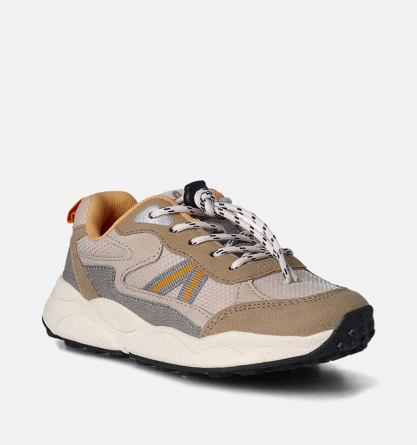 Milo & Mila Beige Schoenen met elastiek voor jongens (354466) - geschikt voor steunzolen