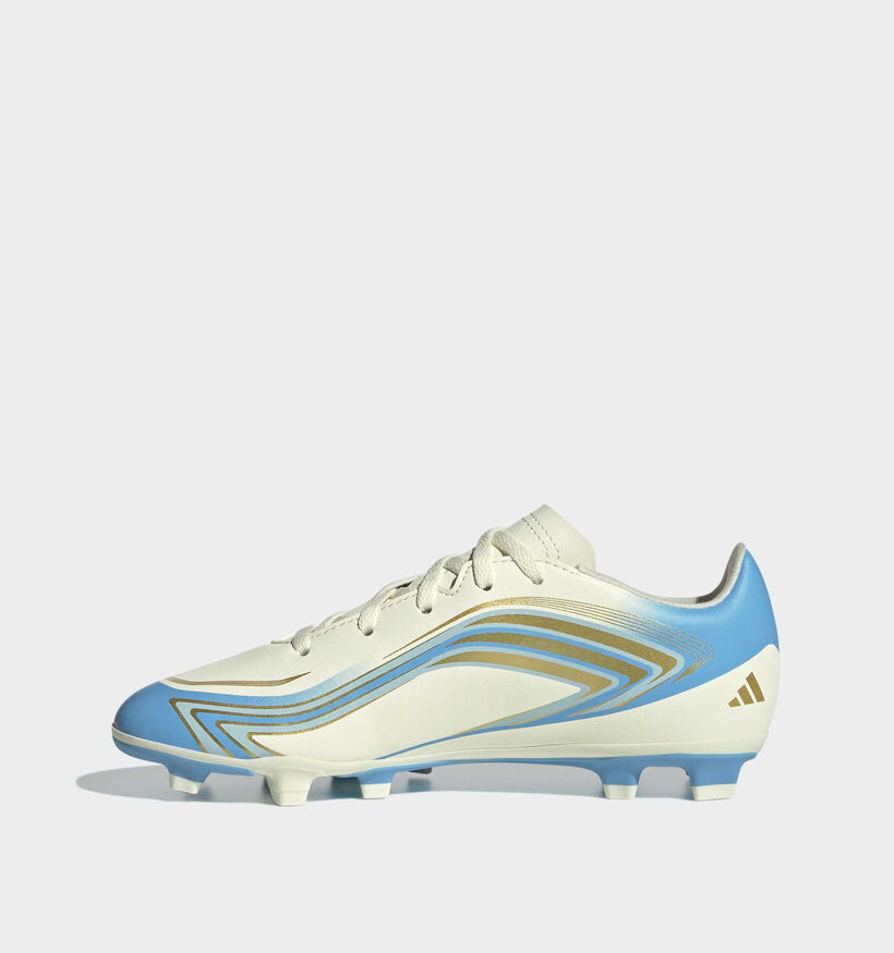 adidas F50 Messi Club FG/MG Beige/Blauwe Voetbalschoenen voor jongens, meisjes (375558) - geschikt voor steunzolen