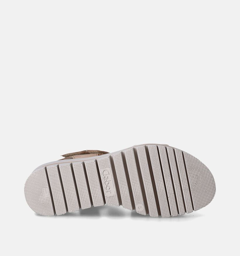 Gabor Best Fitting Beige Sandalen met sleehak voor dames (355031)