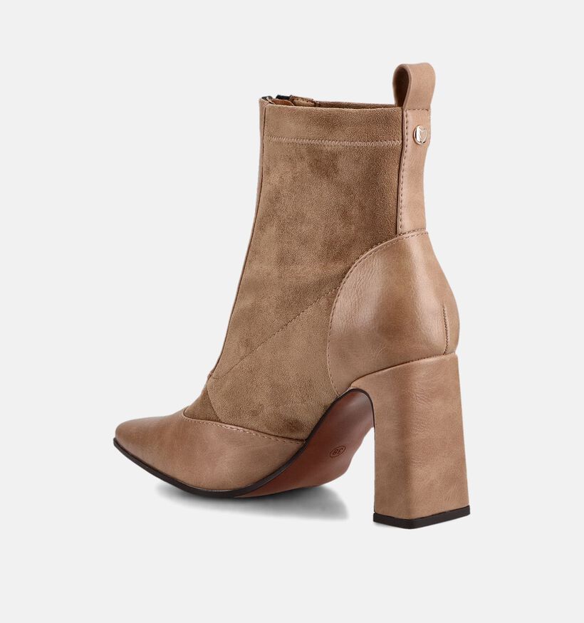 Marco Tozzi Taupe Enkellaarzen met Hoge Hak voor dames (376555)