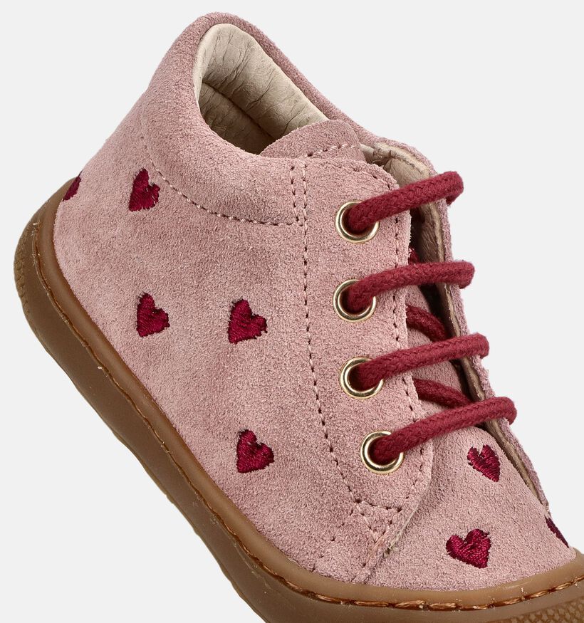 Naturino Cocoon Roze hartjes Boots met Veter voor meisjes (380191) - geschikt voor steunzolen