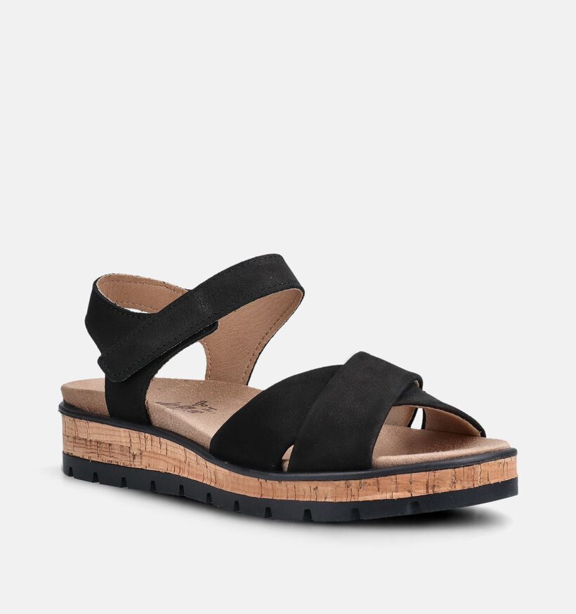 Solemade Mia 01 Zwarte Sandalen voor Steunzolen voor dames (371618) - geschikt voor steunzolen