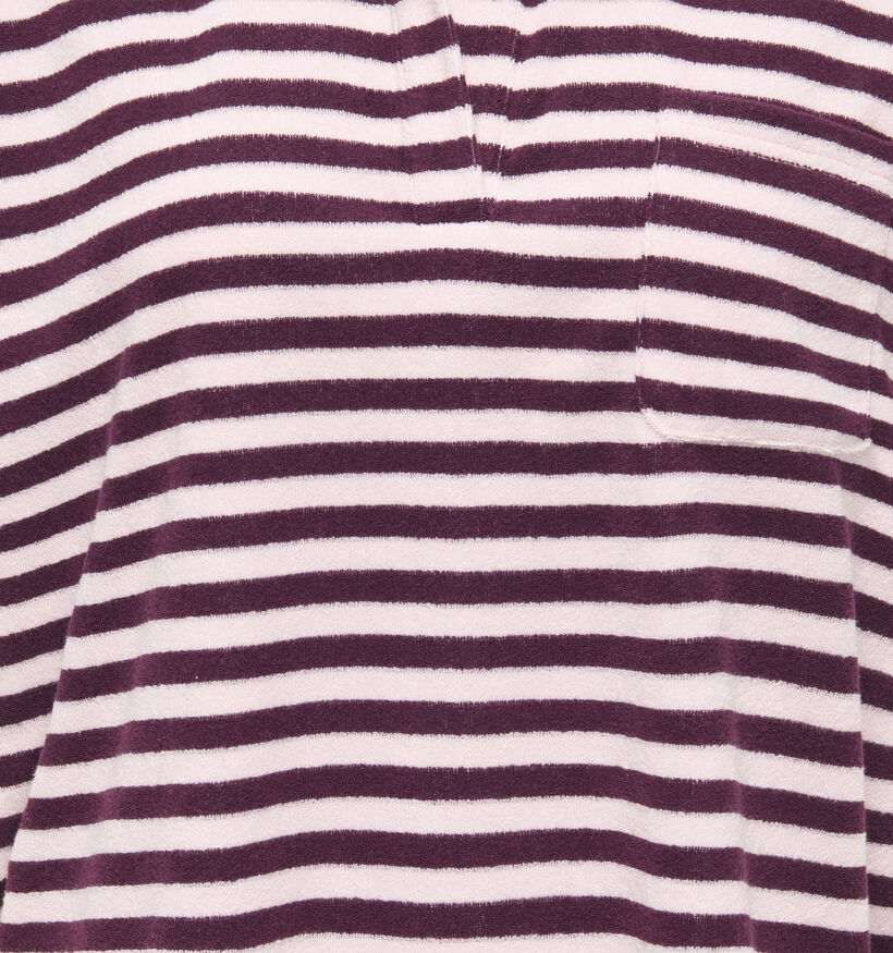 JDY Terry Collar T-shirt en Rose/Bordeaux pour femmes (374853)