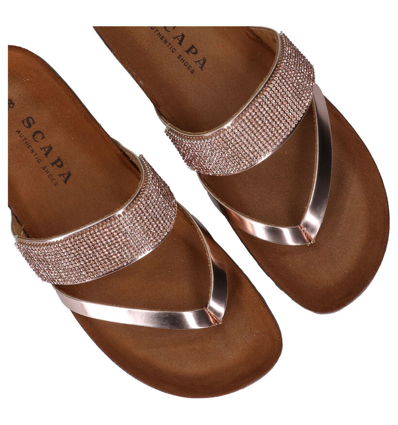 Scapa Rose gold Teenslippers in kunstleer (288773)