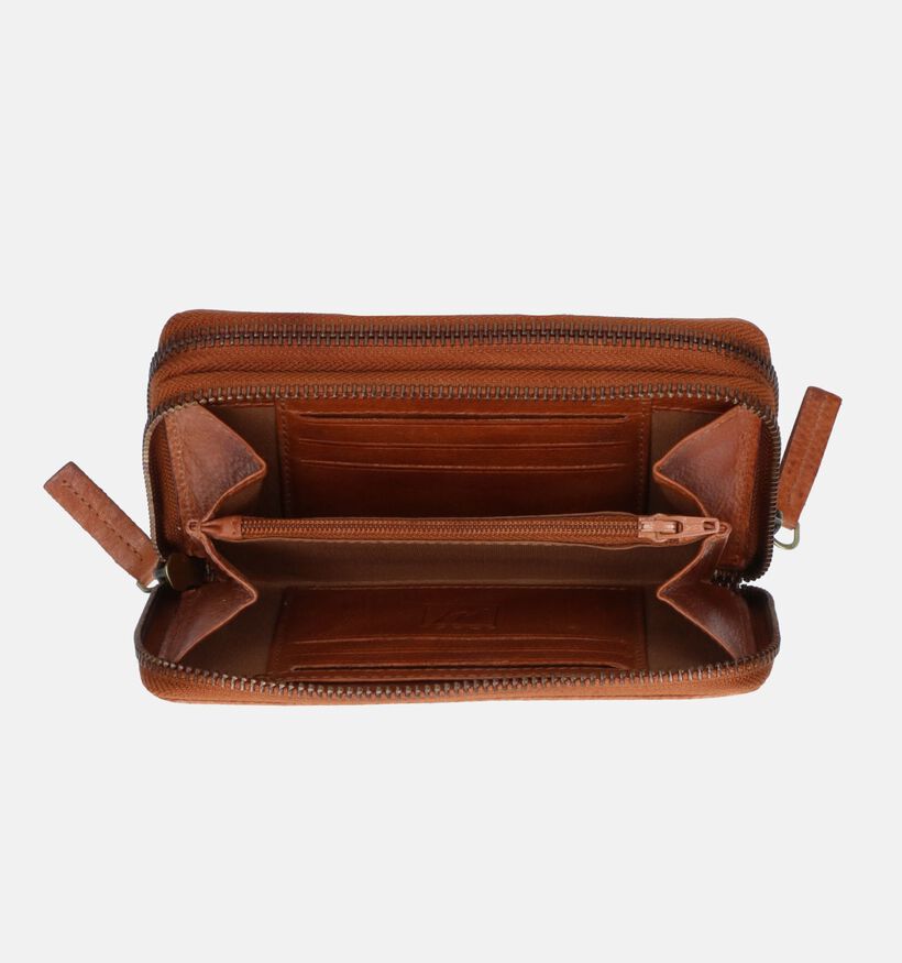 Label M Porte-monnaie zippé en Cognac pour femmes (358853)