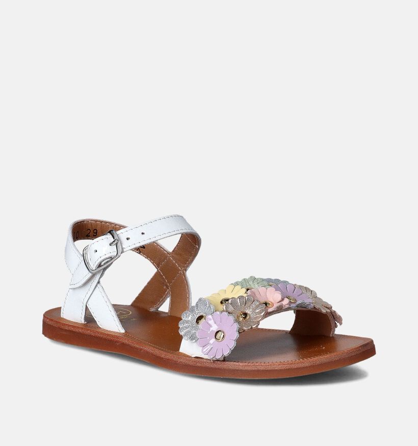 Pom d'Api Plagette Multi Flo Witte Sandalen voor meisjes (354608)