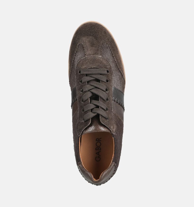 Gabor Donkerbruine Veterschoenen voor dames (376980) - geschikt voor steunzolen