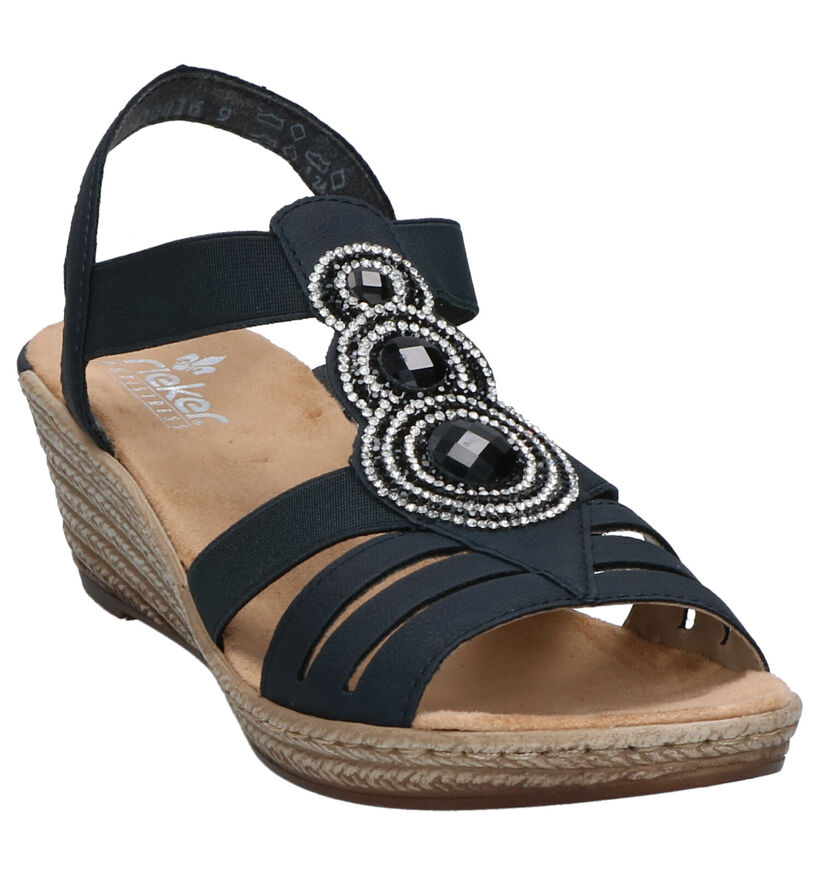 Rieker Blauwe Sandalen in stof (271875)