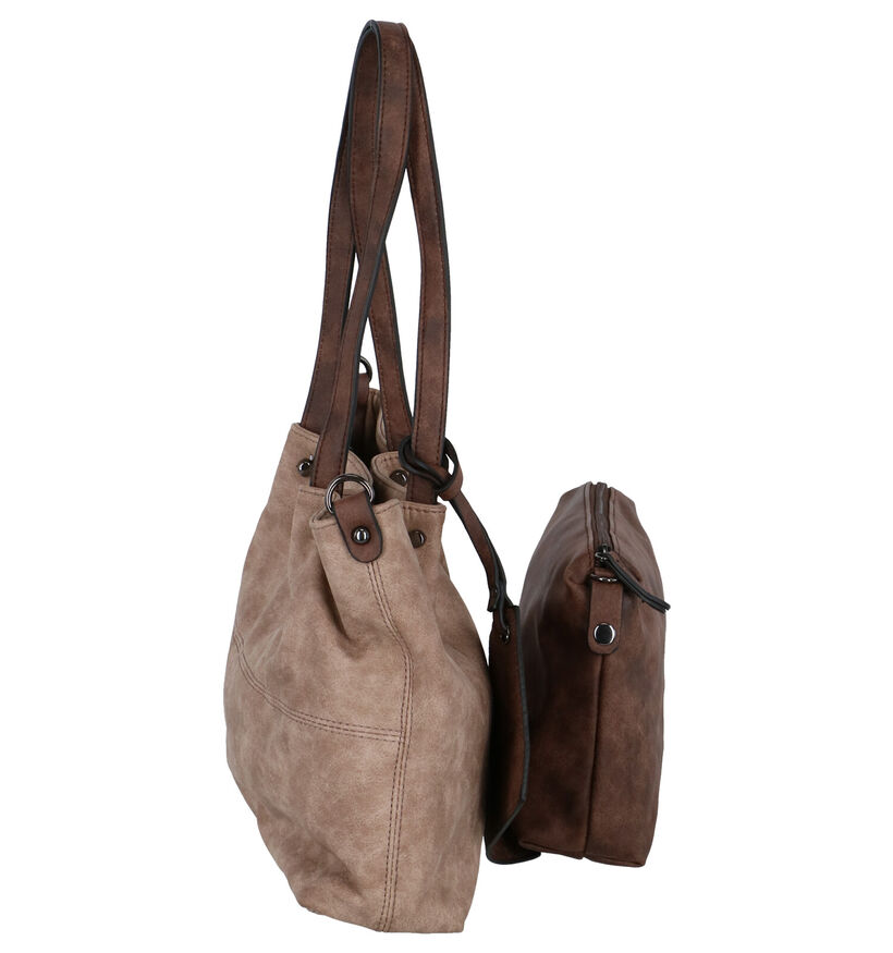 Emily & Noah Grijze Bag in bag Schoudertas in kunstleer (282172)