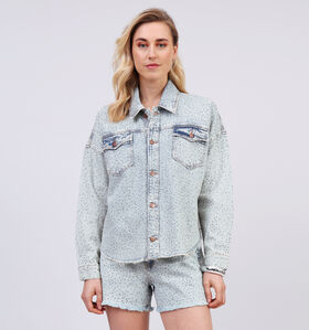 Guess Belle Bling Blauwe Korte Jas Denim voor dames (354588)
