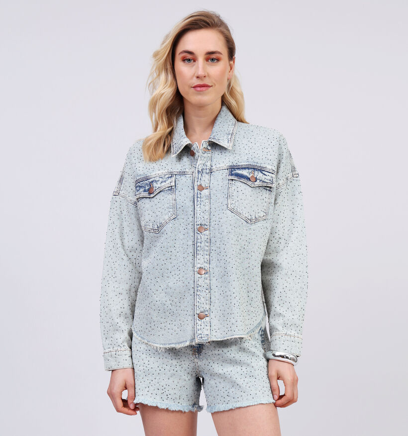 Guess Belle Bling Blauwe Korte Jas Denim voor dames (354588)