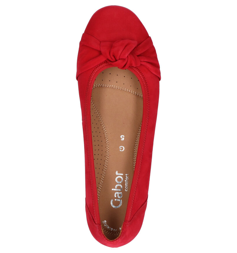 Gabor Easy Walking Rode Ballerina's in nubuck (271648)