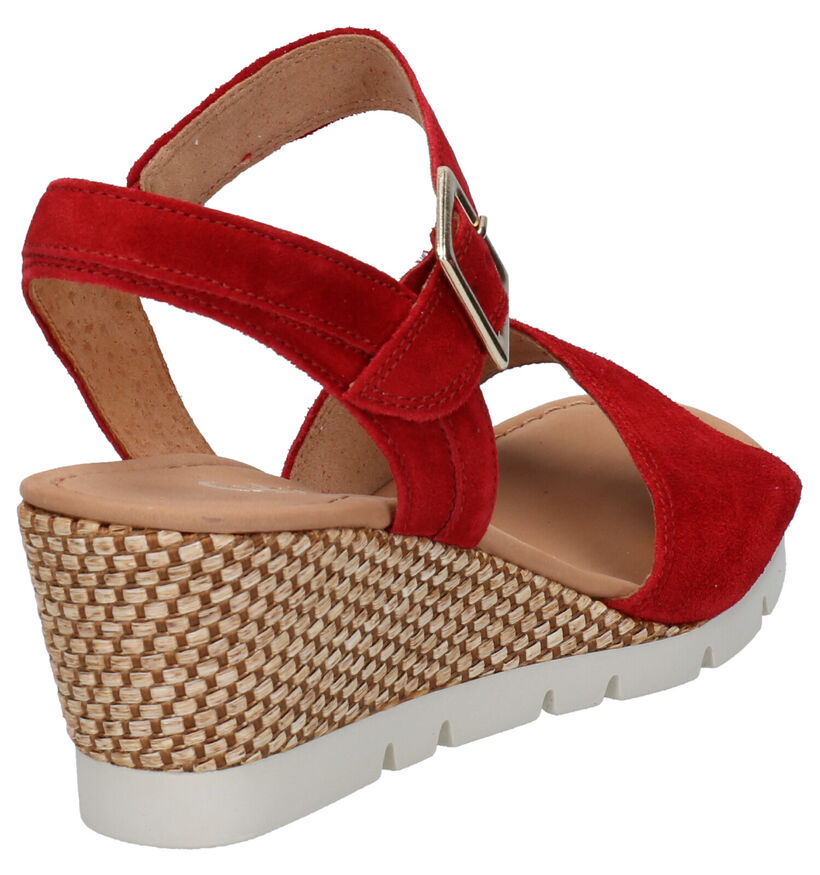 Gabor Sandales en Rouge en nubuck (271726)