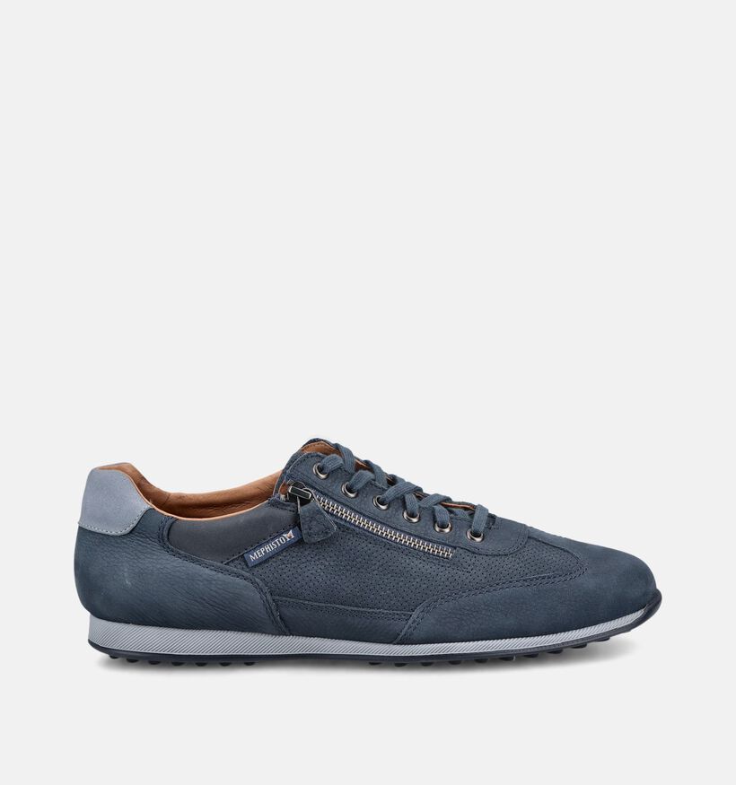 Mephisto Leon Bucklux Donkerblauwe Veterschoenen voor heren (370186) - geschikt voor steunzolen