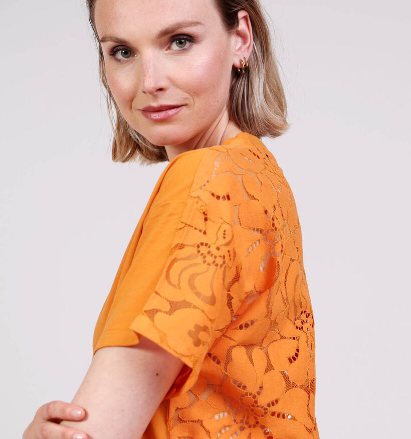 Vero Moda Sharon Back Lace Oranje T-shirt voor dames (374977)