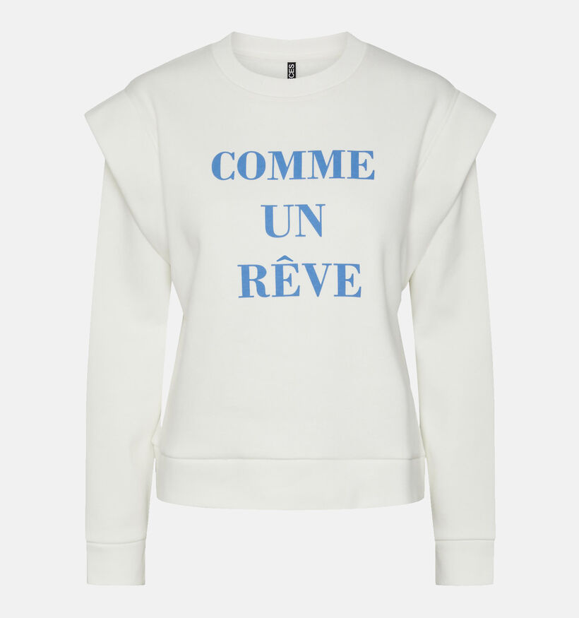 Pieces Janetta Sweatshirt en Blanc pour femmes (332349)