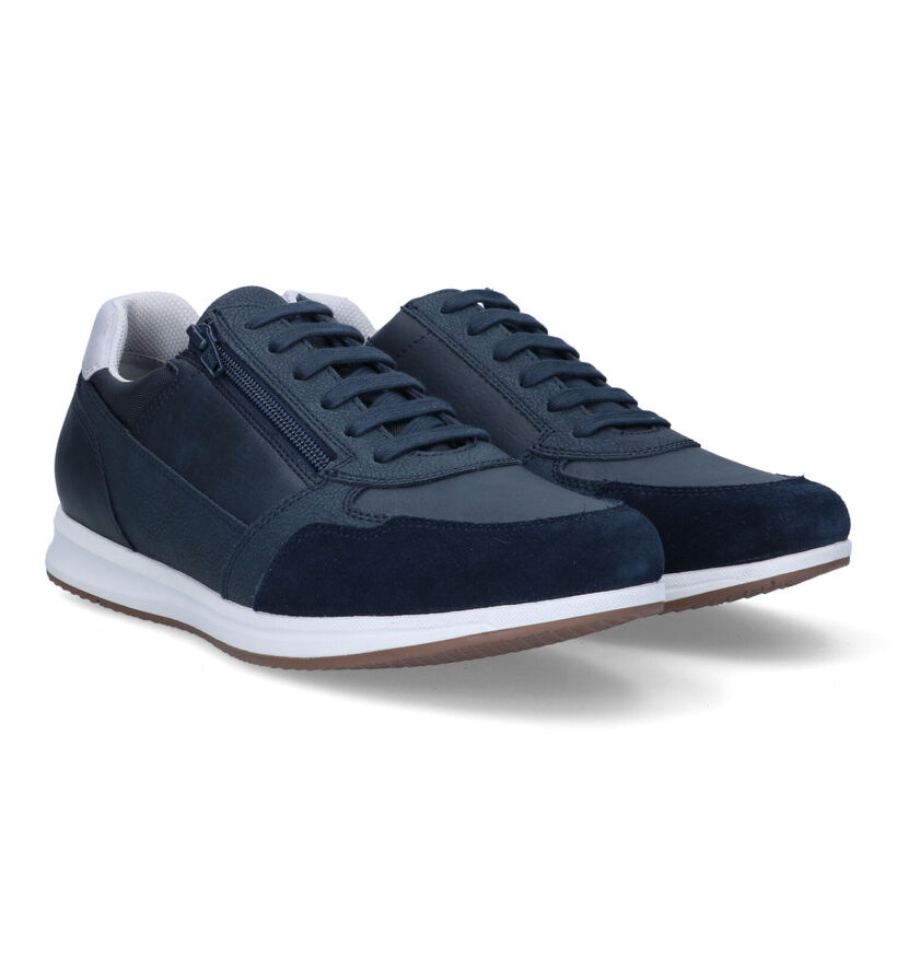 Geox Optek Avery Bruine Veterschoenen in kunstleer (320090)