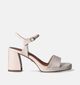 Tamaris Sandales avec talon carré en Beige pour femmes (354389)