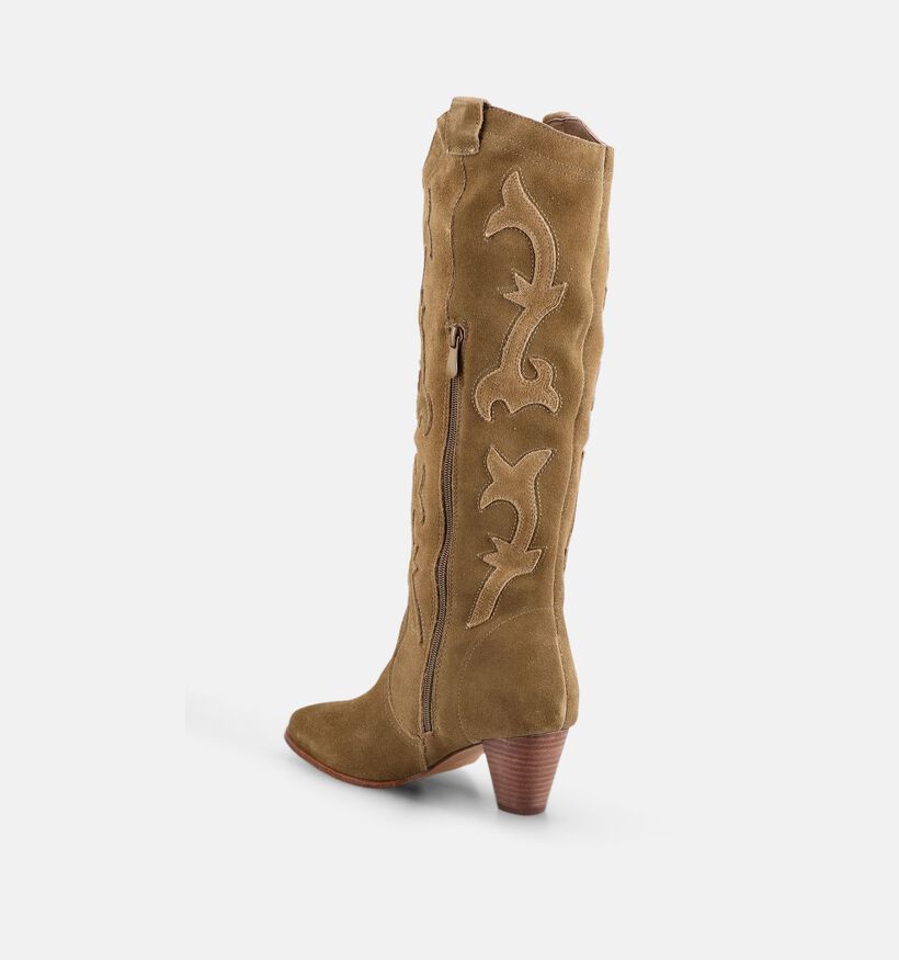 La Strada Kakigroene Lange Cowboylaarzen voor dames (379601)