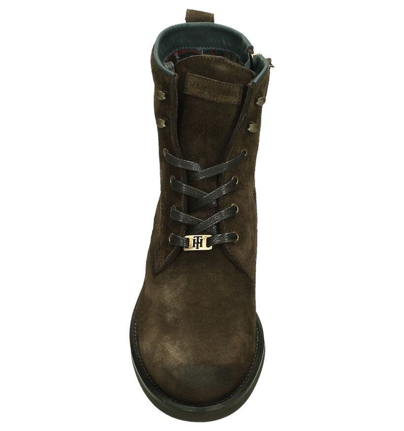 Tommy Hilfiger Bologna Donkerbruine Veterbottines in daim (201761)