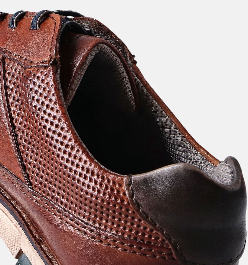 Bugatti Simone Cognac Geklede veterschoen voor heren (355307) - geschikt voor steunzolen