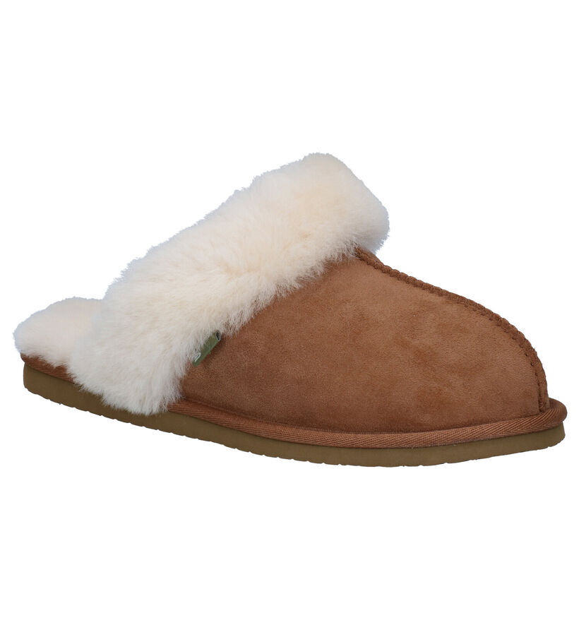 Bullboxer Cognac Pantoffels in wol (292876)