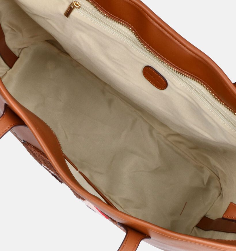 Laurent David Teckel Cognac Shopper tas met rits voor dames (349743)