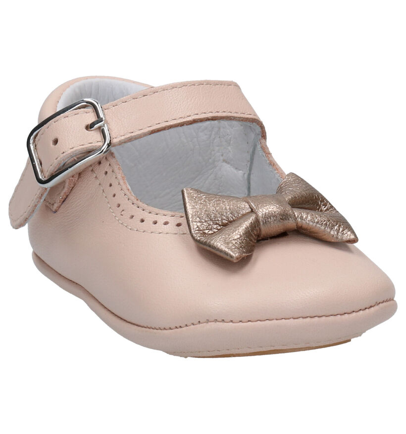 Beberlis Chaussons pour bébé en Nude en cuir (271461)