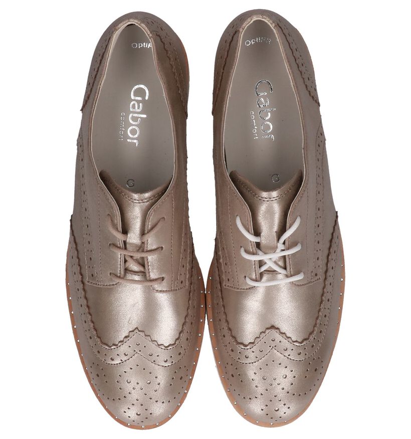 Rose Gold Oxford Veterschoenen Gabor Optifit in nubuck (216123)