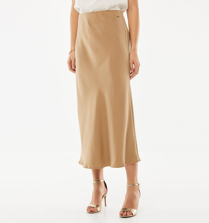 Mexx Dull Satin Midi Jupe mi-longue en Beige pour femmes (368559)
