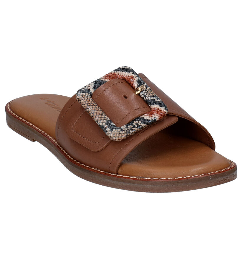 Tamaris Touch it Cognac Slippers in leer (291603)