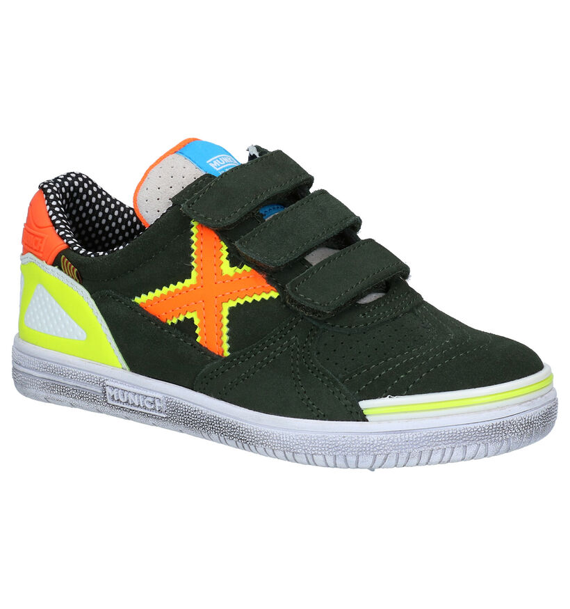 Munich Groene Velcroschoenen in kunstleer (289357)