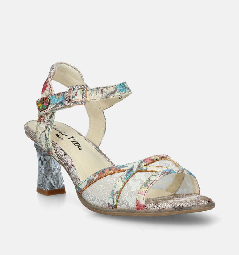 Laura Vita Minino 03 Ecru Sandalen Met Hak voor dames (341038)