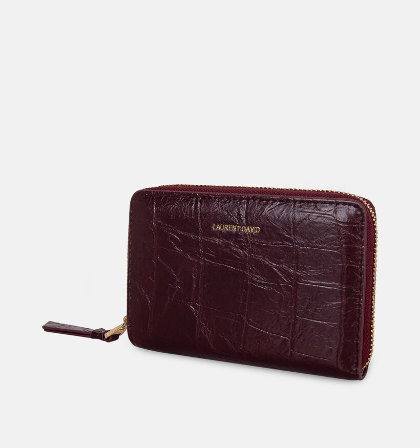 Laurent David Bordeaux Portemonnee met Rits voor dames (381592)