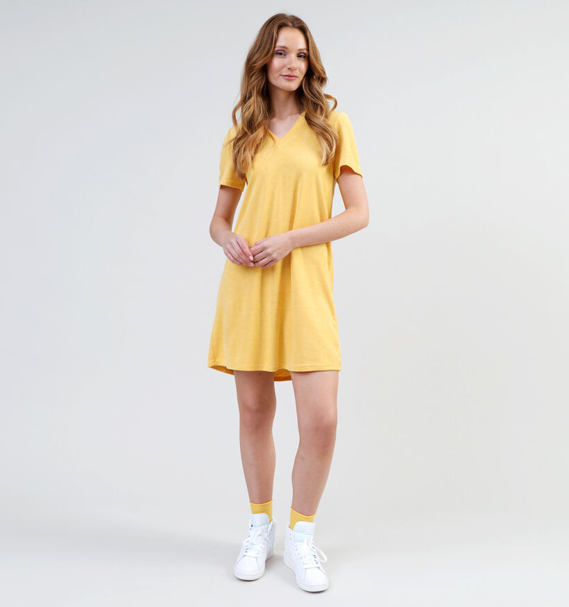 Vila Frotté Robe courte en Jaune pour femmes (342138)