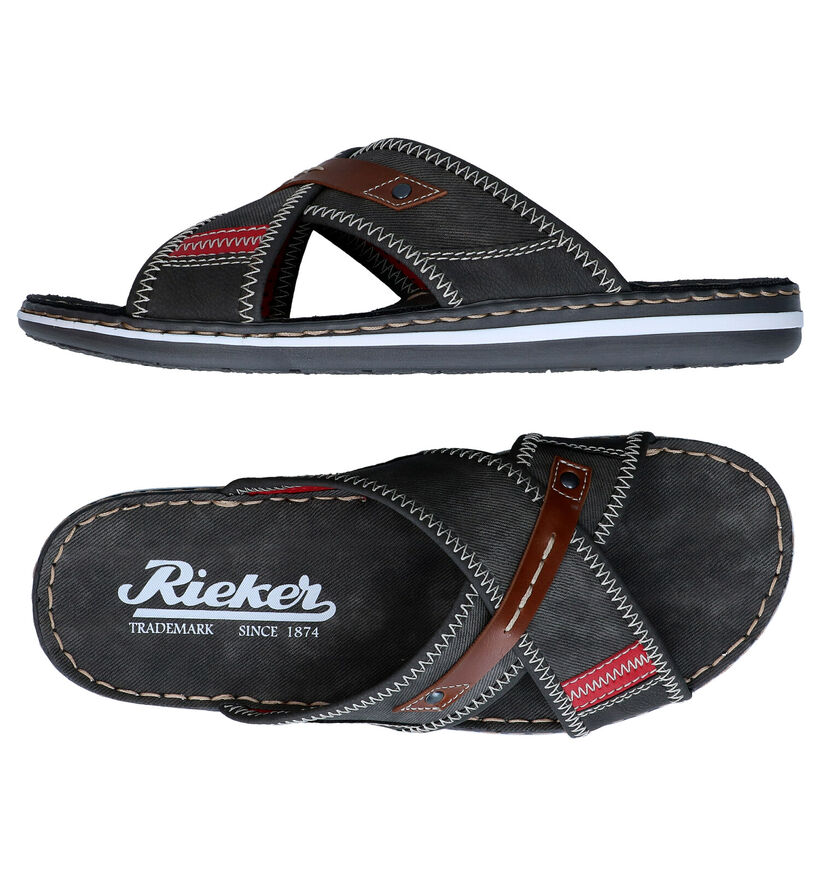 Rieker Grijze Slippers in kunstleer (287023)