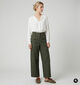 Vero Moda Sofia Barrel Pantalon classique en Vert fonc&eacute; pour femmes (377636)