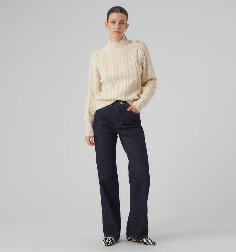 Vero Moda Newelke Pull avec des boutons en Mauve pour femmes (330893)