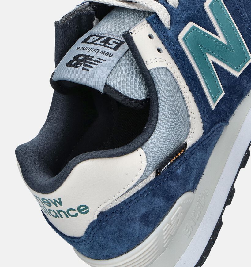 New Balance 574 SOA Baskets en Bleu pour hommes, garçons (343076) - pour semelles orthopédiques