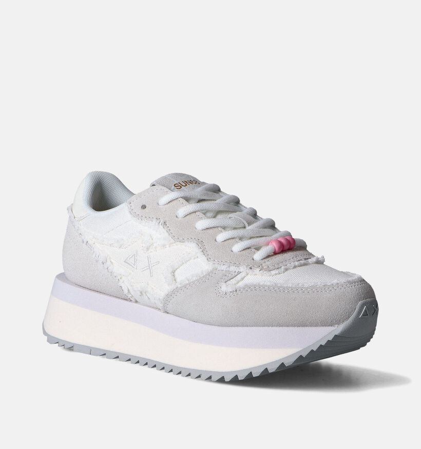 Sun68 Big Stargirl Canvas Baskets à plateforme en Blanc pour femmes (351701) - pour semelles orthopédiques