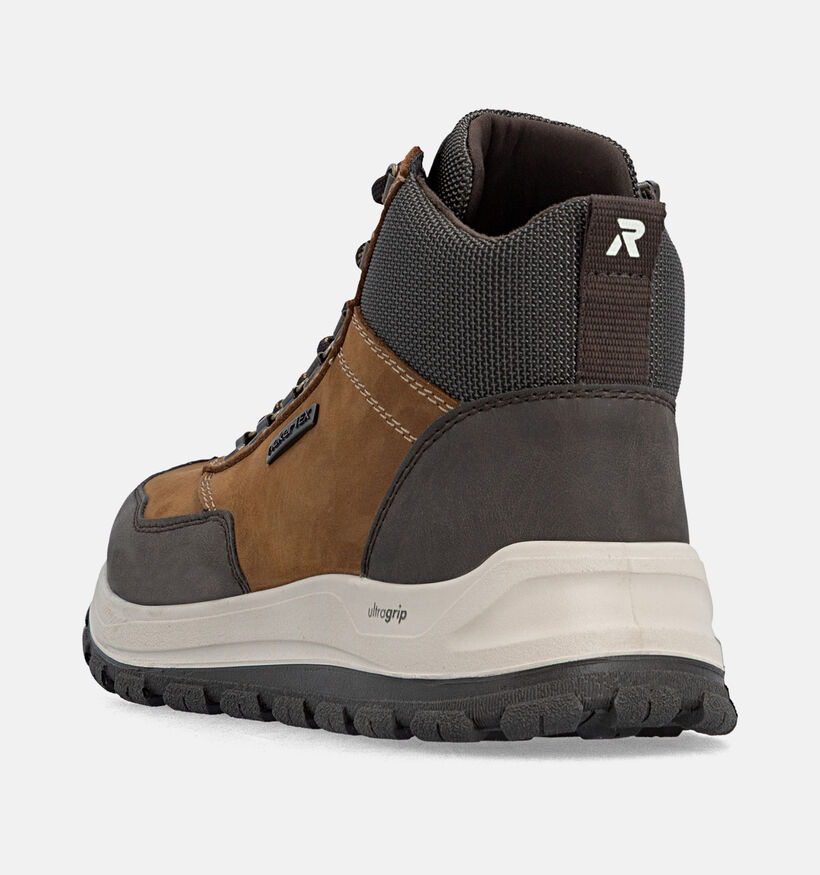 Rieker Donkerbruine Veterboots voor heren (379824) - geschikt voor steunzolen