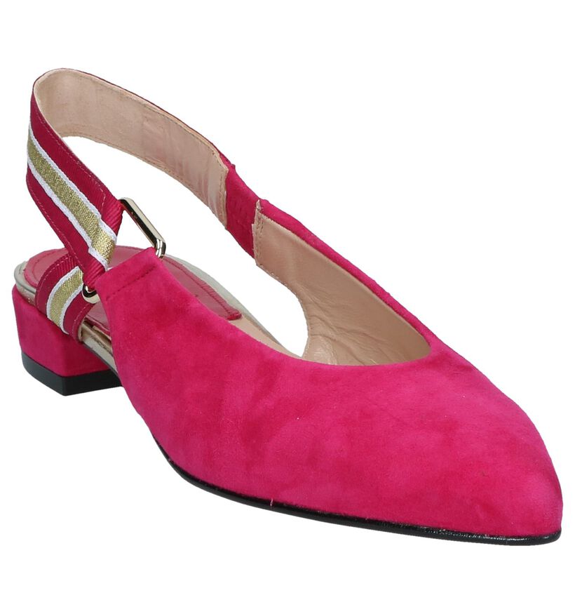 Fuchsia Pumps met Open Hiel Maripé in nubuck (248837)