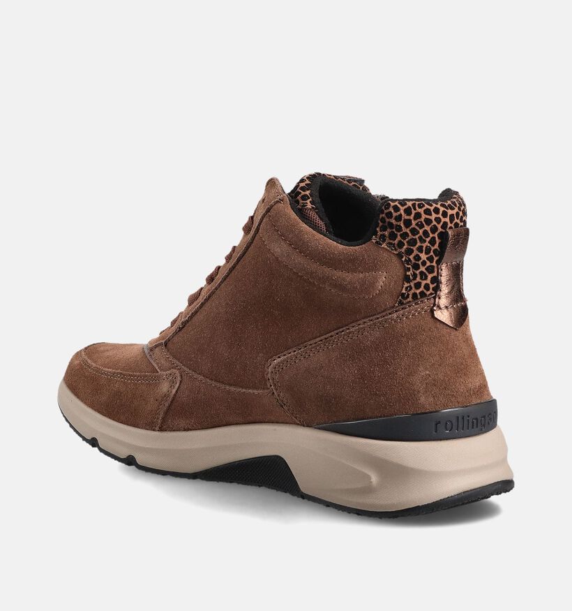 Gabor Cognac Hoge Sneakers voor dames (360319) - geschikt voor steunzolen