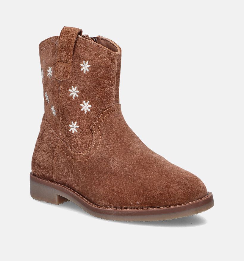 Milo & Mila Bottes courtes en Cognac pour filles (348086)
