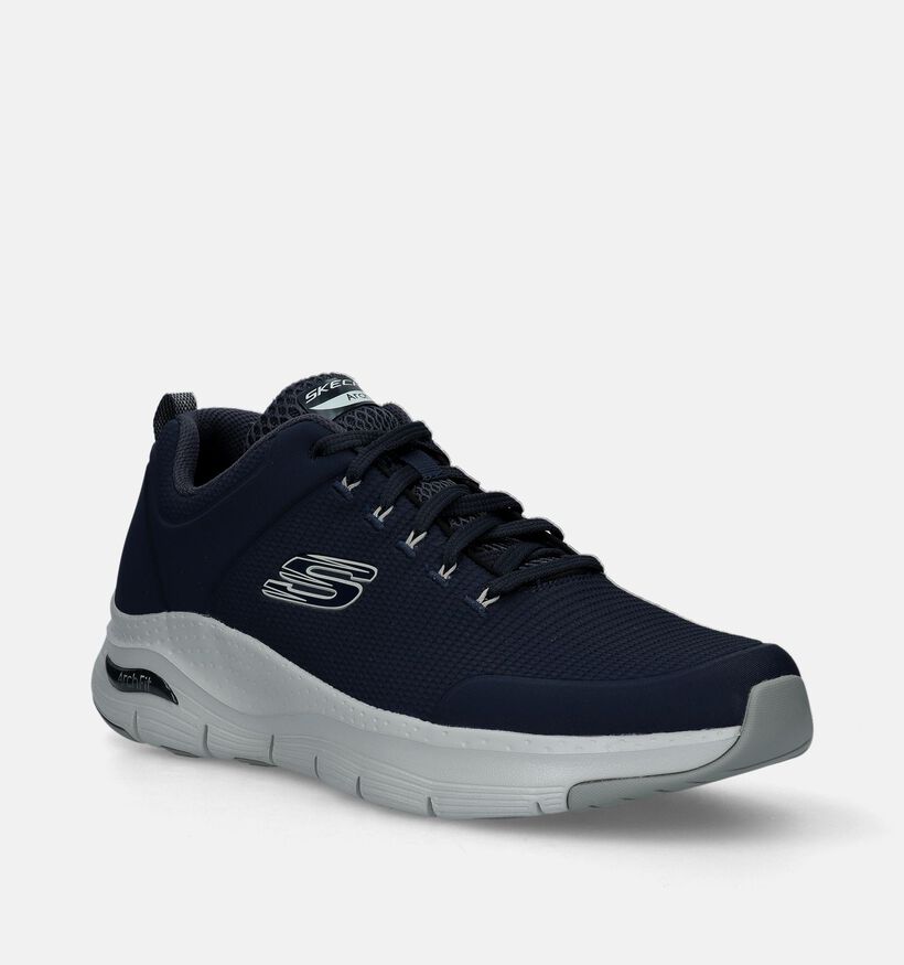 Skechers Arch Fit Titan Baskets en Bleu pour hommes (340805) - pour semelles orthopédiques