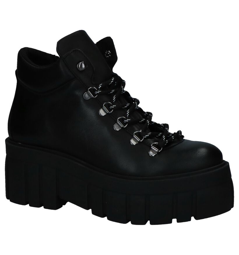 Boots met Dikke Zolen SPM Bosluro Zwart in leer (249123)
