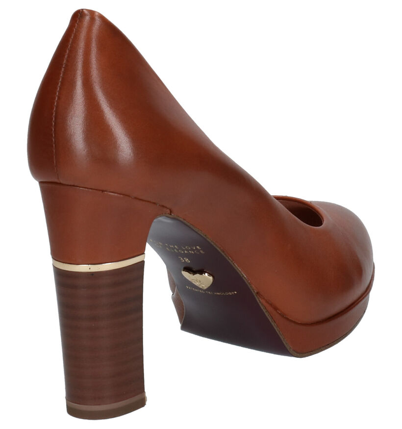 Tamaris Heart & Sole Cognac Pumps in leer (257112)