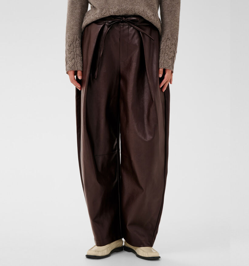 Culture Ronarda Lili Donkerbruine Faux-Leather Broek voor dames (380488)