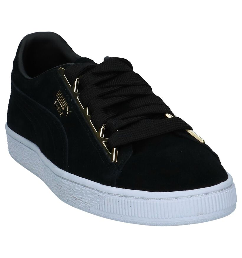 Puma Suede Jewel Zwarte Sneakers in daim (221658)